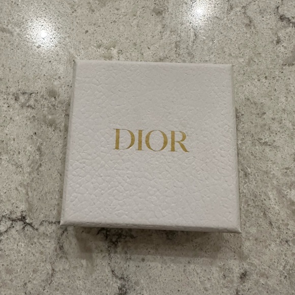 White crystals, 'DIOR' signature, gold-finish metal, hook clasp, sold as a pair. - Picture 6 of 6